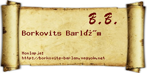 Borkovits Barlám névjegykártya